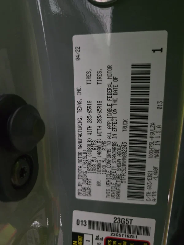 2022 Toyota Tundra Hybrid TRD Pro Crew Cab Short Bed